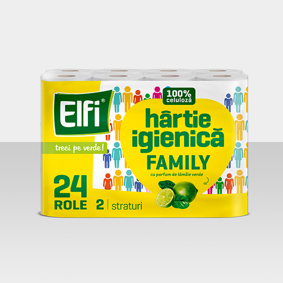 ELFI FAMILY – Hârtie igienică lămâie verde 24 role